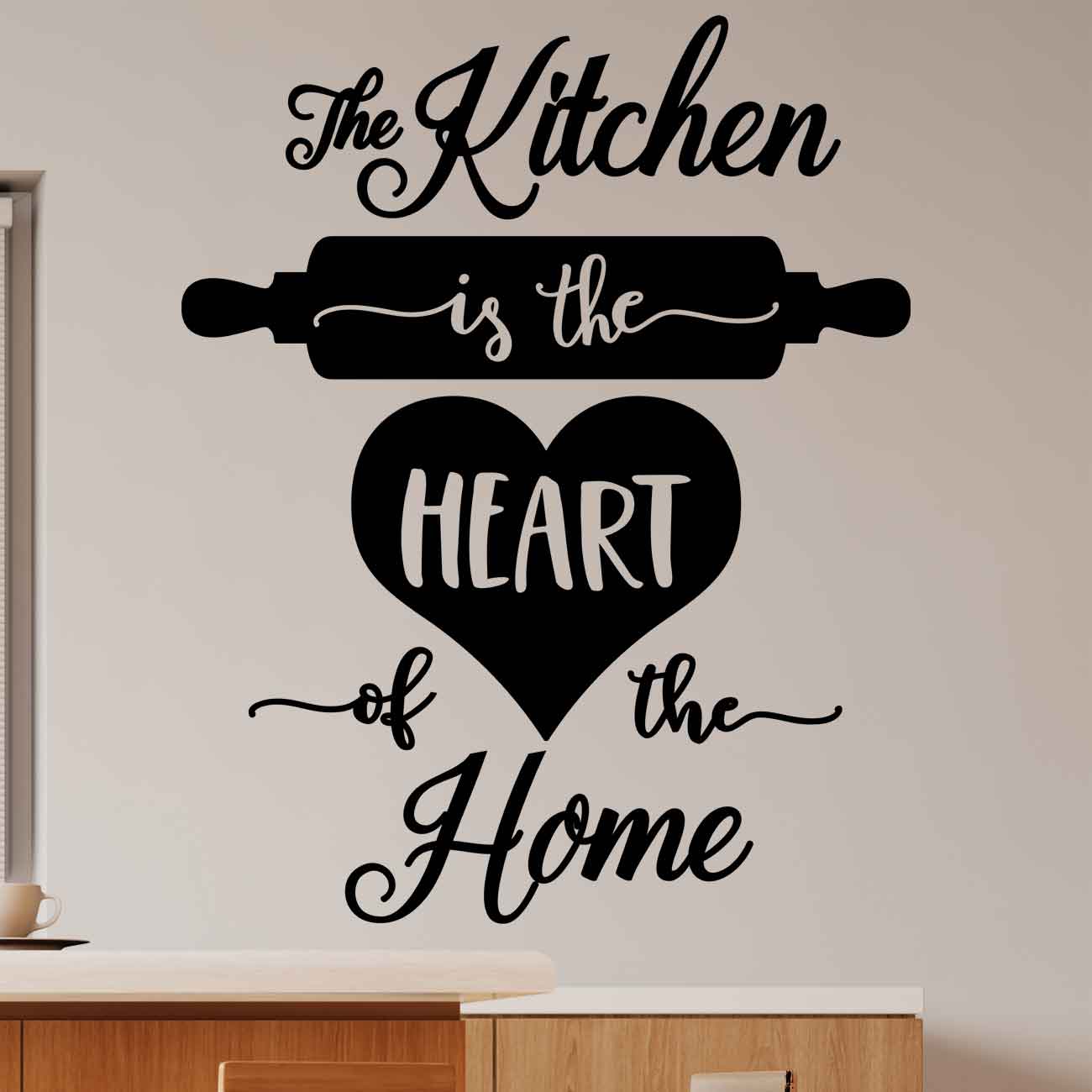 מדבקת קיר למטבח 2 The kitchen is the heart of the home