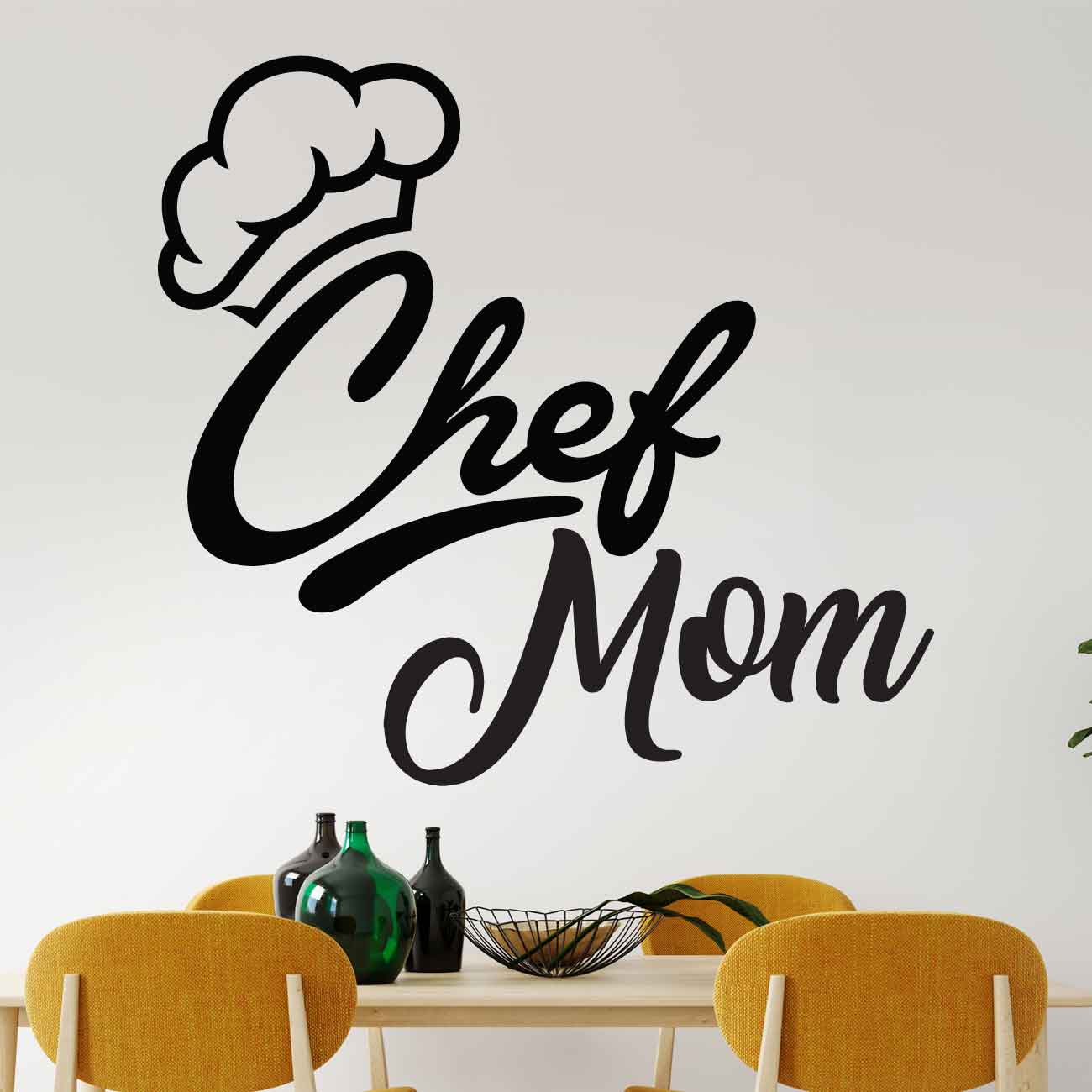 מדבקת קיר למטבח Chef Mom