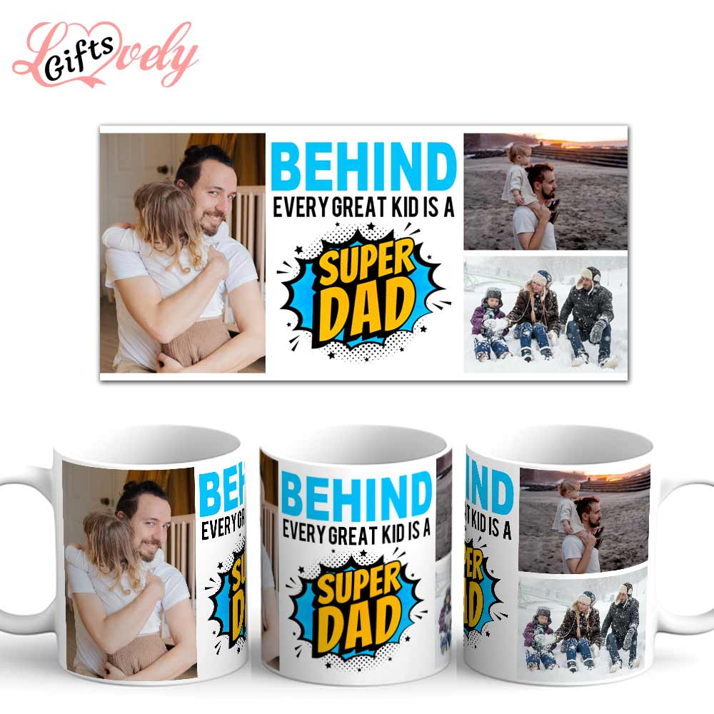 כוס בעיצוב אישי עם תמונה והקדשה ליום המשפחה, בסגנון קומיקס